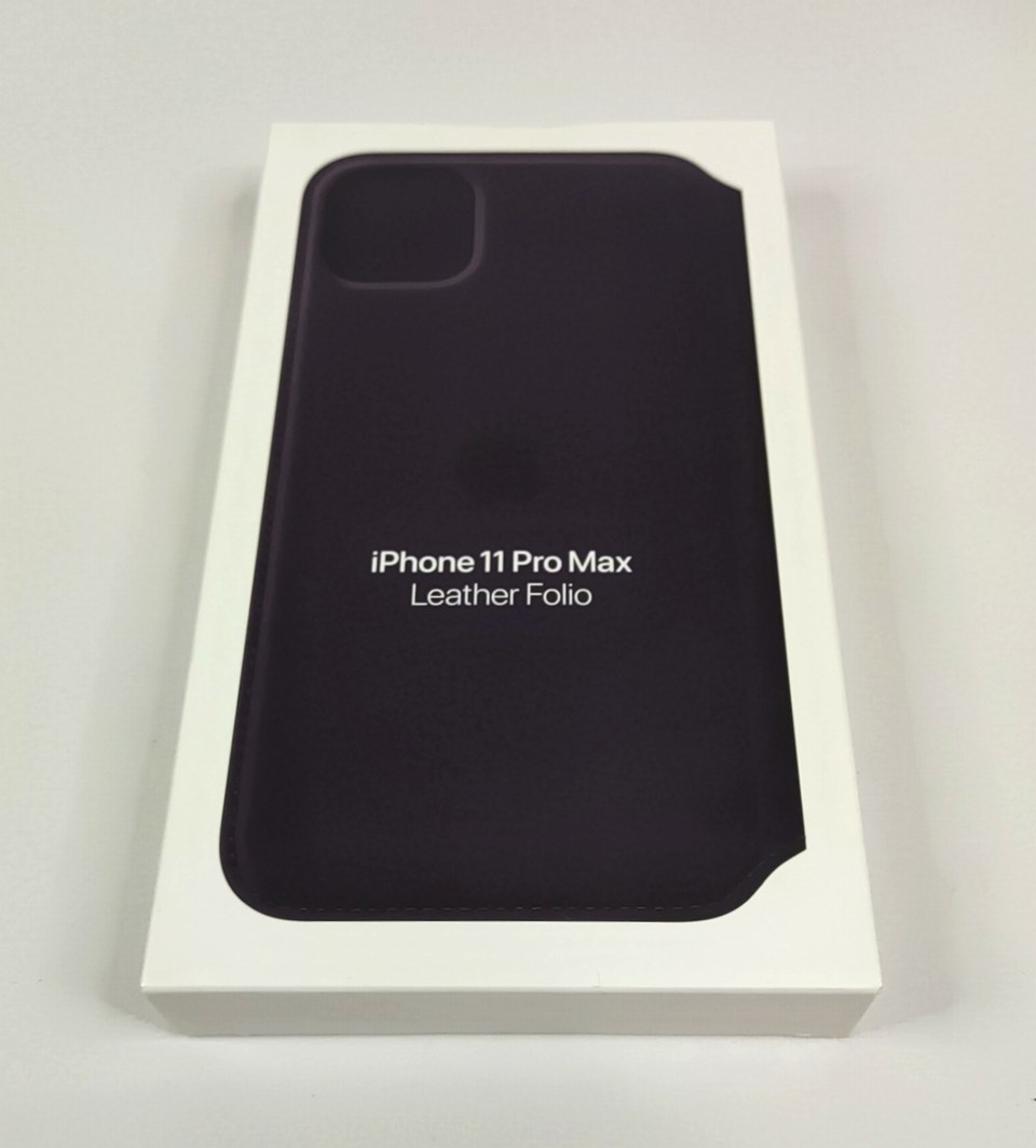 送料無料◆アップル 純正 iPhone 11 Pro Max レザーフォリオ ケース カバー オウバジーン (Apple Leather Folio Case Aubergine)