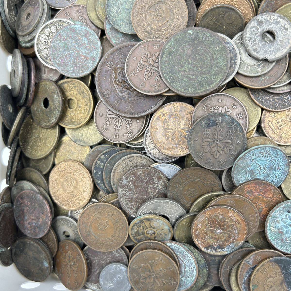 ◇ 1円～ 日本古銭 11kg超 大量おまとめ ◇ 硬貨 日本銭 銅銭 黄銅貨