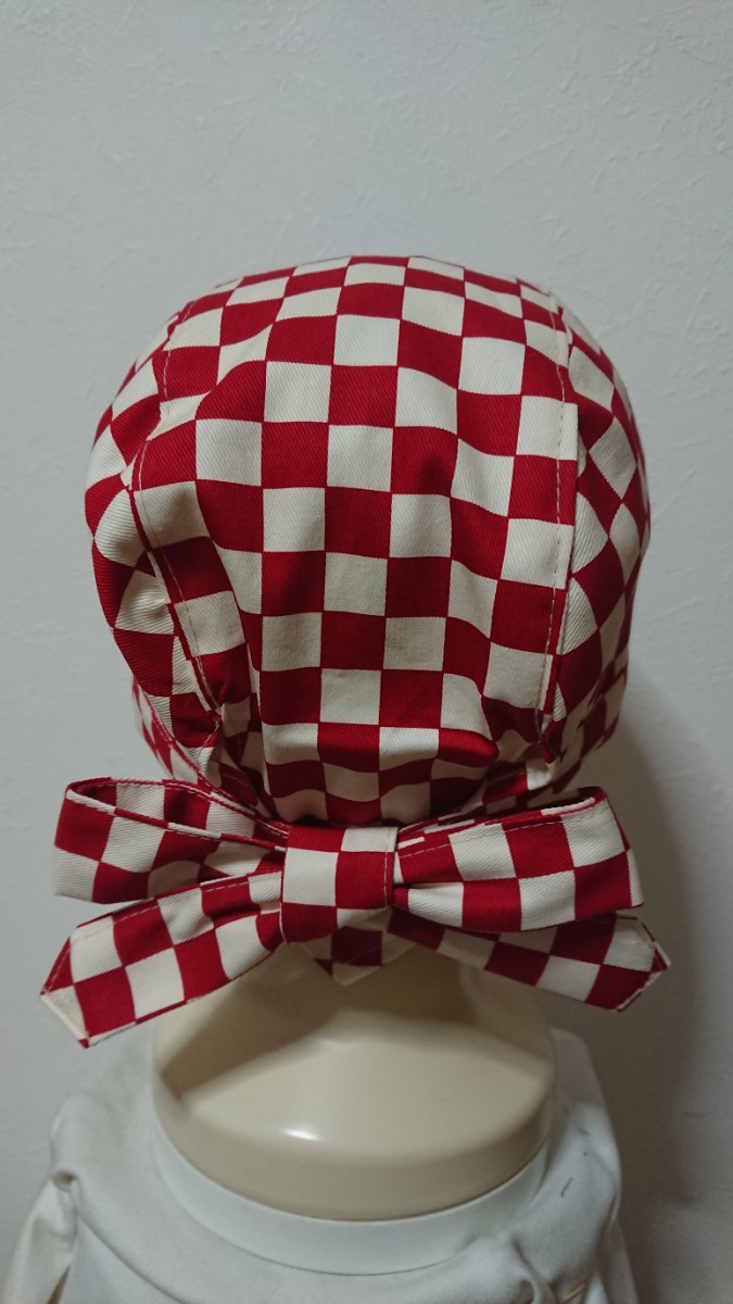  short * bandana cap * hand made checker flag unbleached cloth × red city pine 