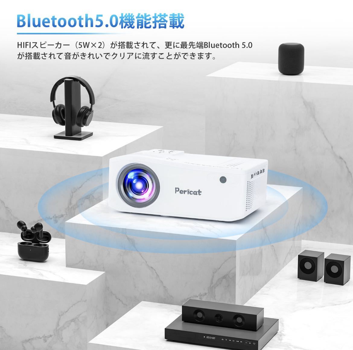 18000ルーメン プロジェクター 小型 5G&2.4G WiFi 4K/Bluetooth対応