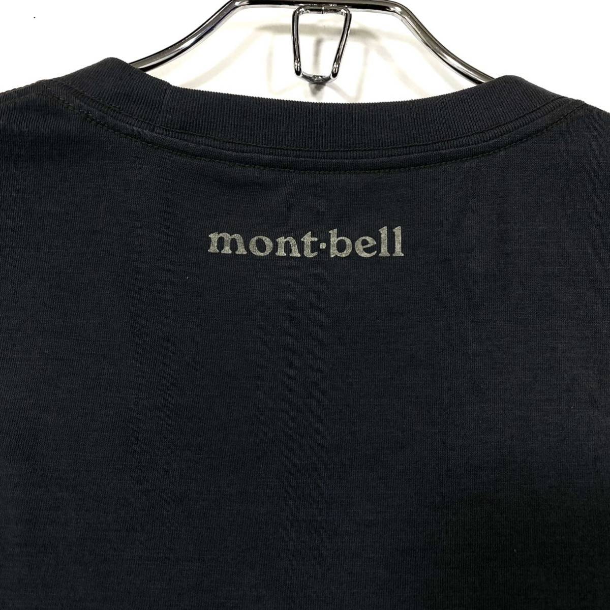 mont-bell(モンベル)長袖カットソー ウィックロン ロンT プリントロゴ メンズXS グレー系_画像7