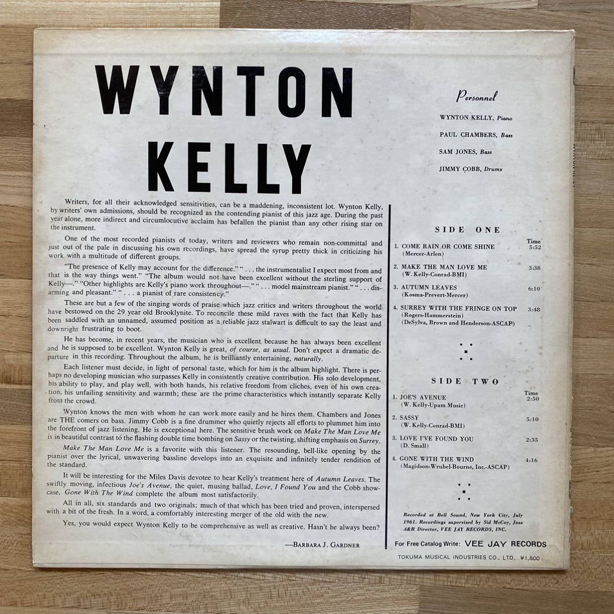 レコード ☆★ 中古 ウィントン・ケリー / WYNTON KELLY 　※他１枚での出品のレコードとのみ４枚まで同梱可_画像2