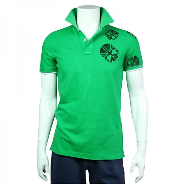 新品◆【格好いい】【通気品】メンズポロシャツHYDROGENハイドロゲン半袖Tシャツ緑ーL_画像2