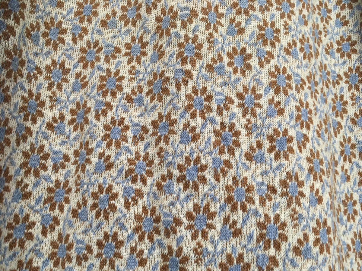 1970sジャガード織花柄プルオーバー半袖 シャツ_画像5