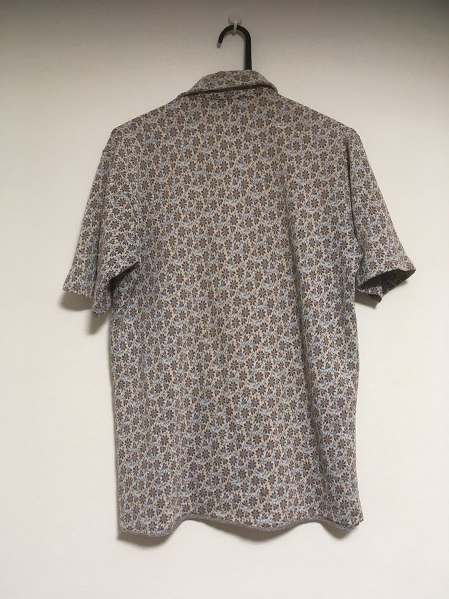 1970sジャガード織花柄プルオーバー半袖 シャツ_画像3