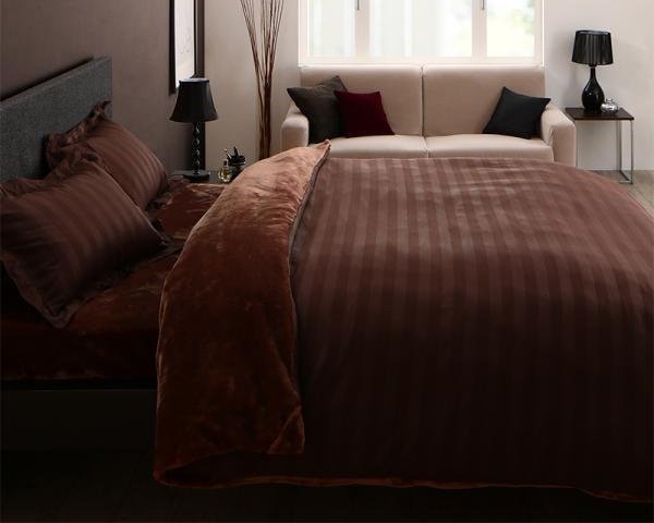 上質マイクロファイバー ベッド用 ボックスシーツ の単品(マットレス用カバー) クイーンサイズ 色-モカブラウン /暖かい 洗える