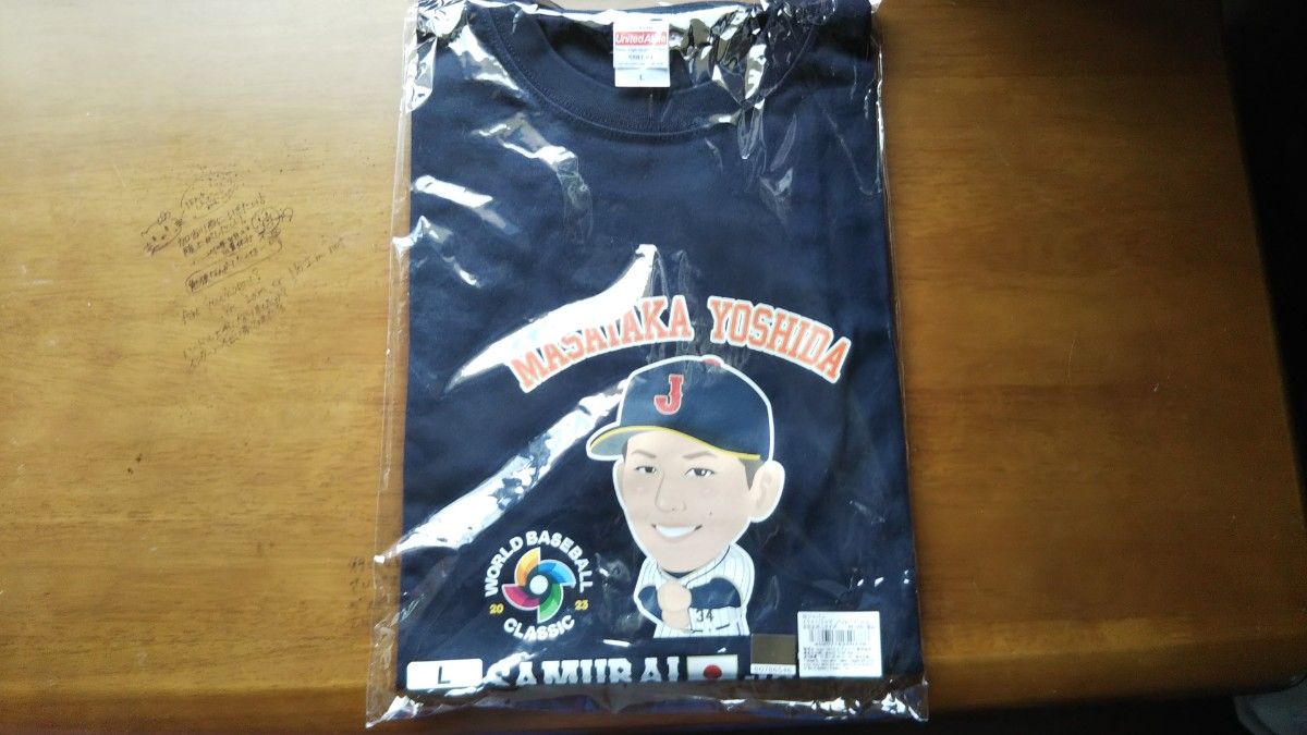 侍ジャパン　選手名入りイラストTシャツ　吉田正尚　Ｌサイズ　WBC 2023 優勝記念 Tシャツ 吉田正尚 Lサイズ