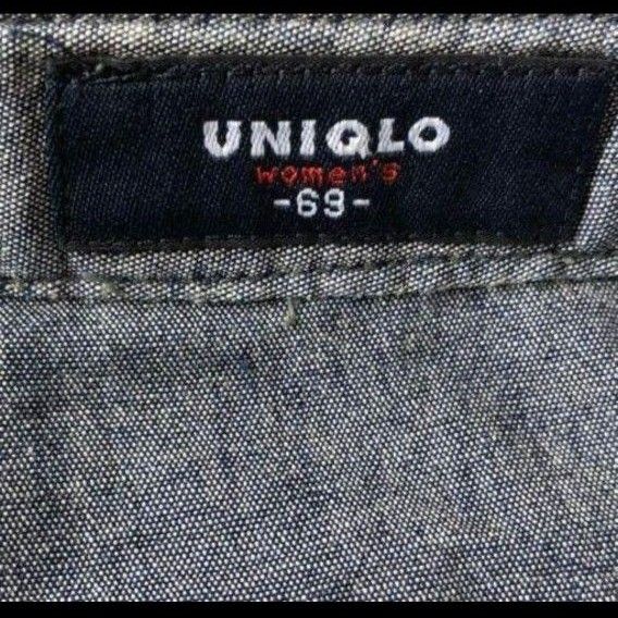 UNIQLO ユニクロ デニム風 インディゴブルー ロングスカート 69センチ