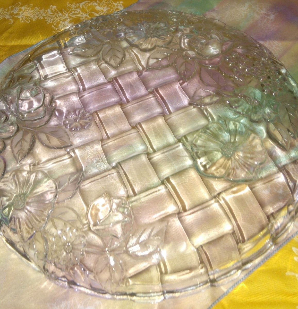 大皿、ガラス直径31.5cm高さ4.5cm2枚セット（中古品）