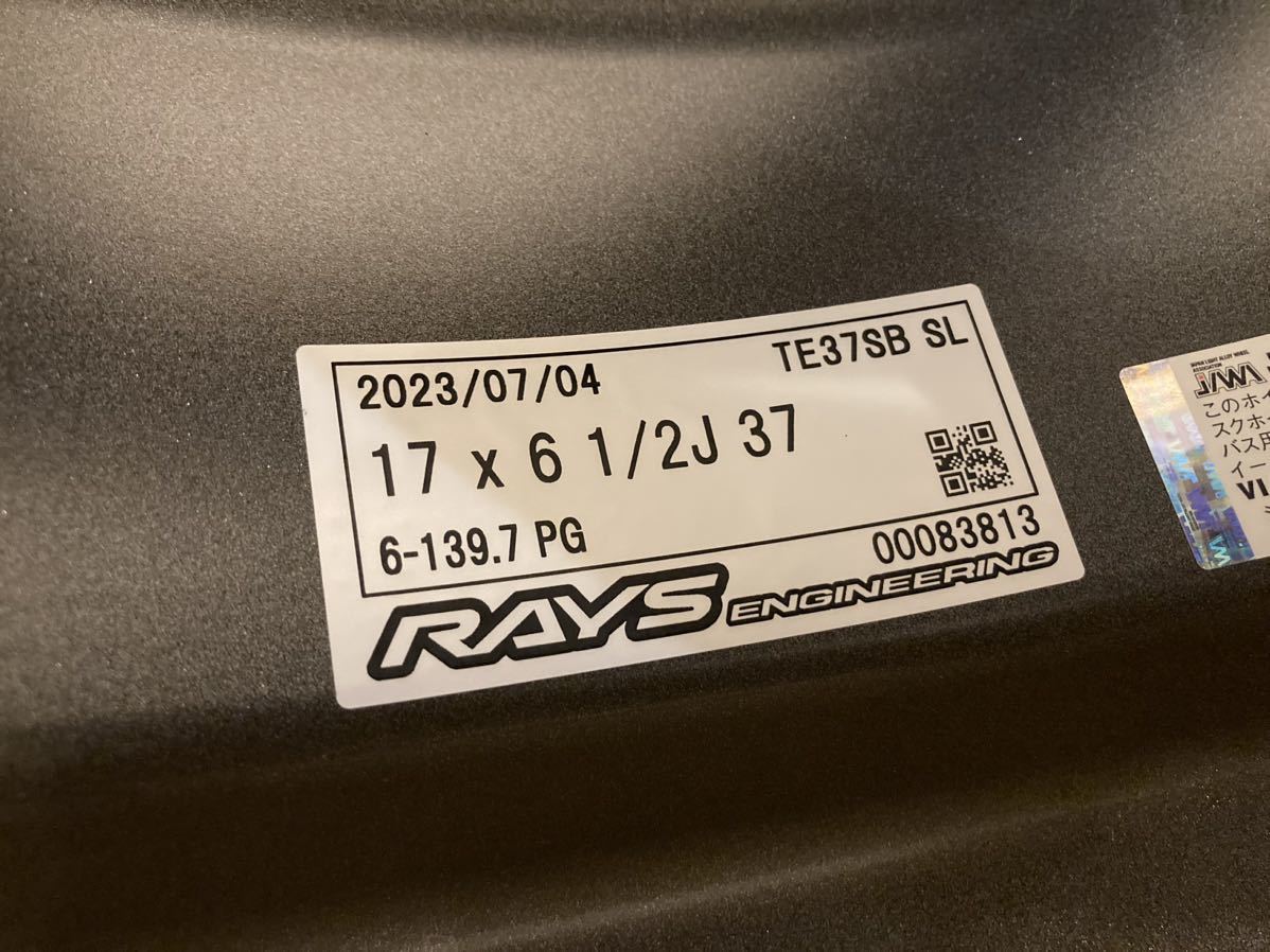 新作 4本セット RAYS TE37SL 17インチ 6.5j +37 PCD139.7 ハイエース PG 鍛造 レイズの画像5