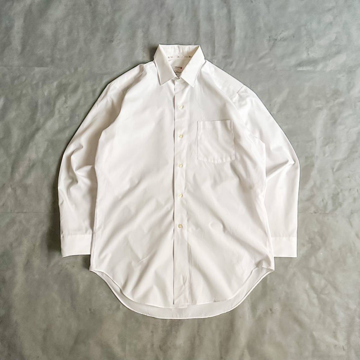 ヴィンテージ 60s SEARS シアーズ 日本製 PERMA PREST ホワイト 白シャツ / 古着 ビンテージ 長袖シャツ ドレスシャツ 50s 70s USA製