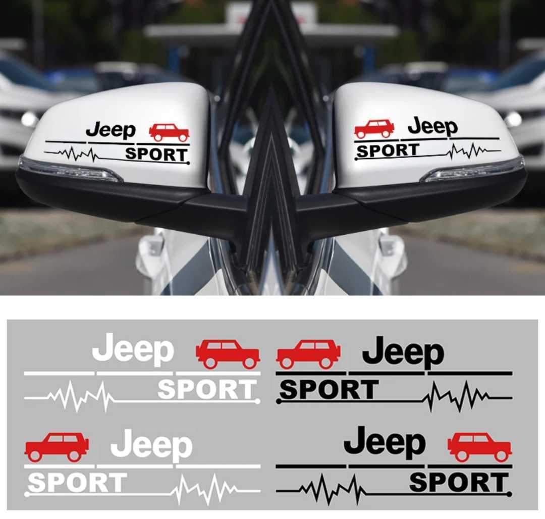 Jeep SPORT ドアミラー サイド ウィンドウ ステッカー ２P 【ブラック】クライスラー ラングラー グランドチェロキー コンパス レネゲード_画像4