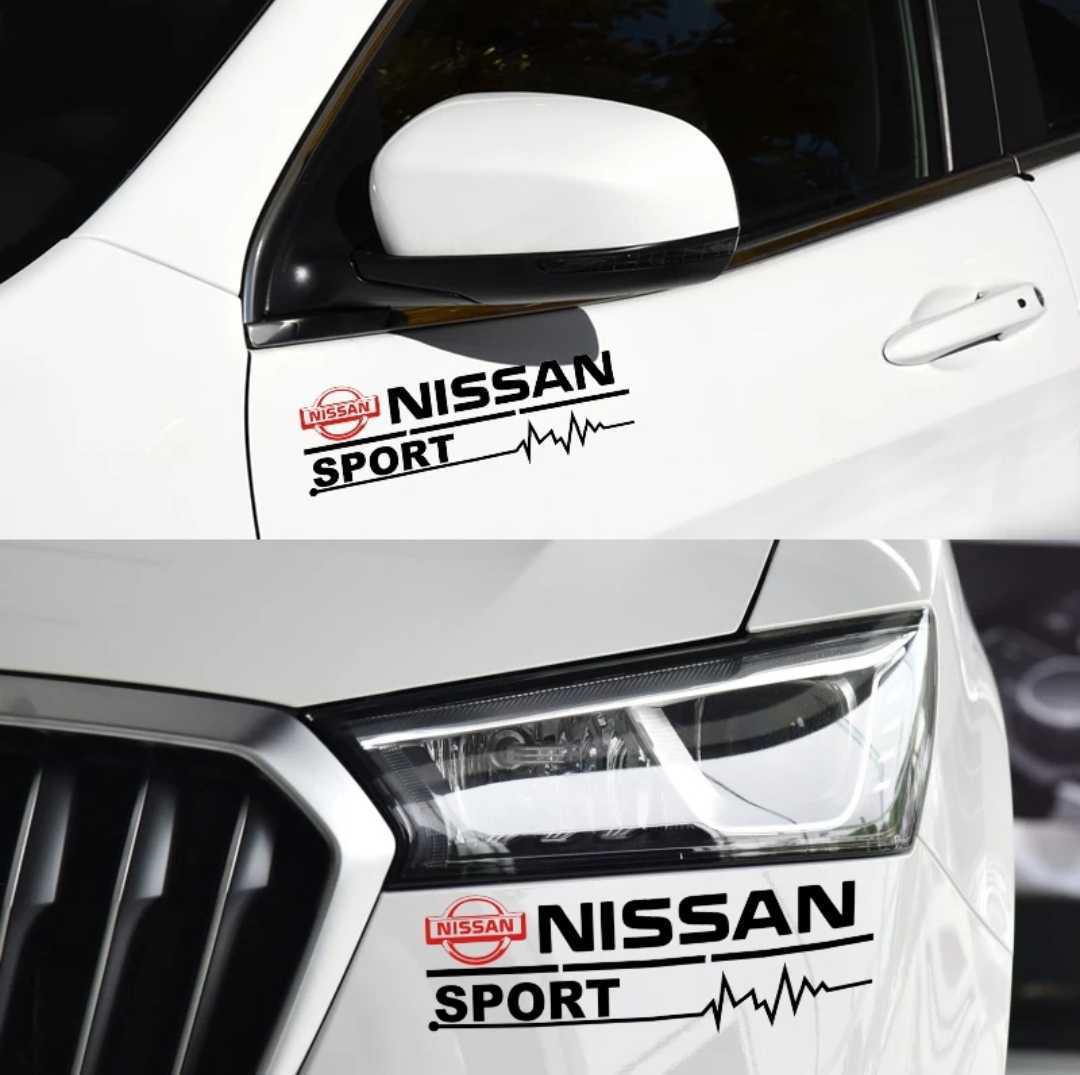 日産 SPORT ドアミラー ウィンドウ ステッカー ２P【ブラック】セレナ ノート エルグランド スカイラインGT-R キックス リーフ モコ_画像1