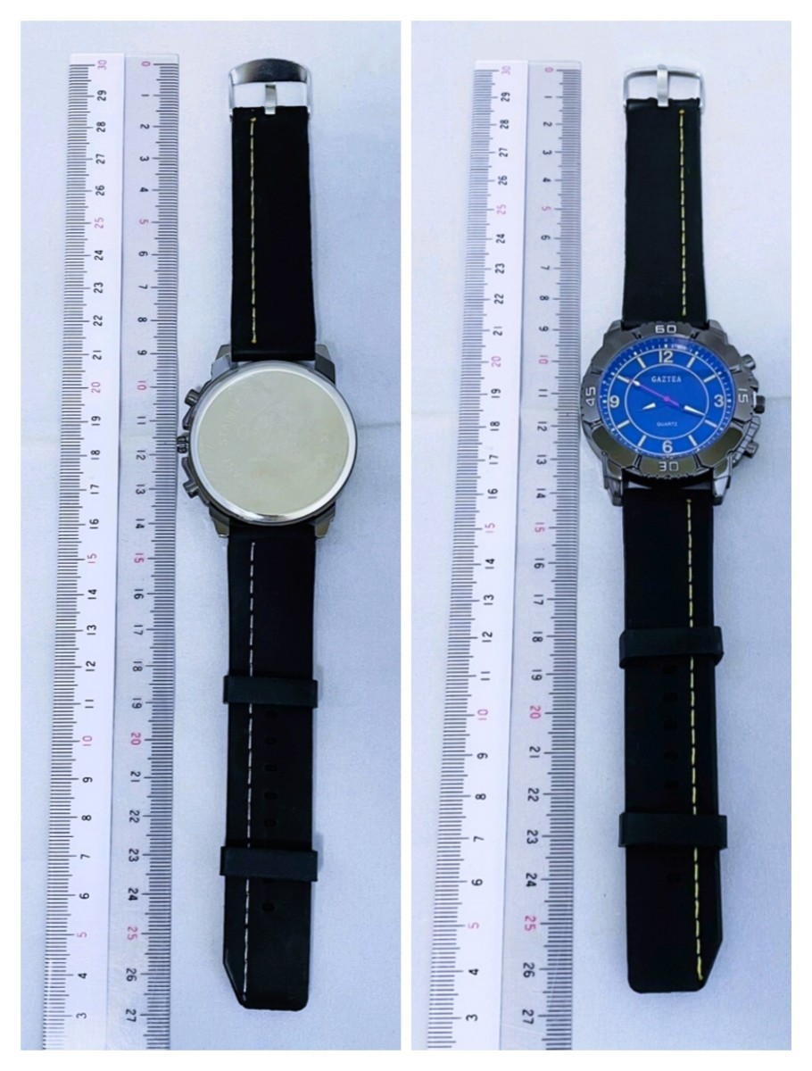 【新品 未使用品】GAZTEA 腕時計 ブラック/ブルー WJS02-YL 送料無料