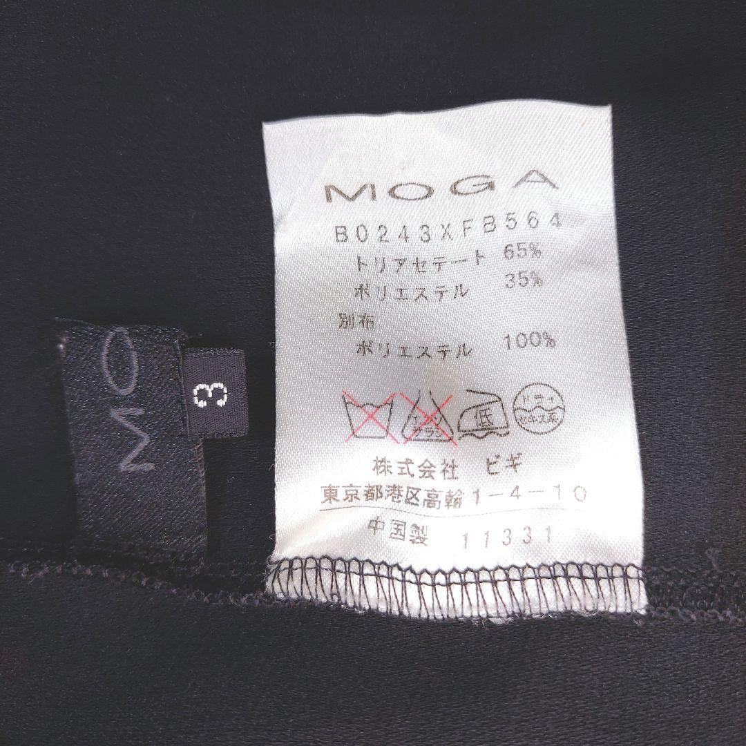 MOGA デコルテ部分ややシースルー 半袖トップス 黒 Tシャツ 表記サイズ3 L ビギ モガ 80623_画像5