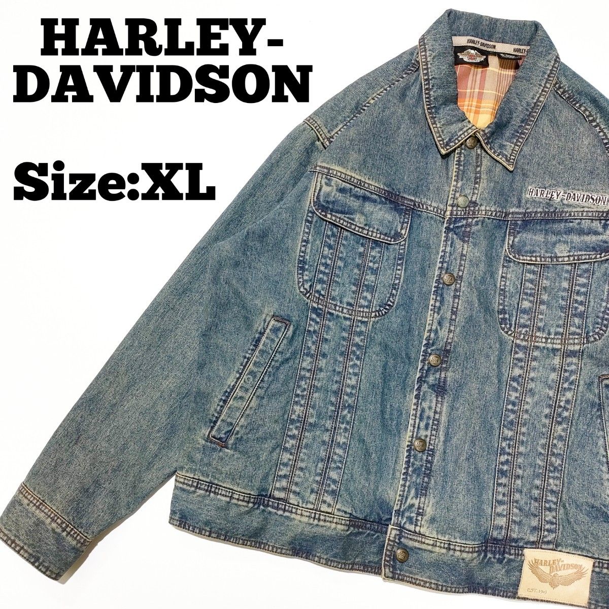 ハーレーダビッドソン/デニムジャケット/USA古着/Size XL/匿名 ハーレーダビッドソン/デニムジャケット/USA古着/Size XL/匿名
