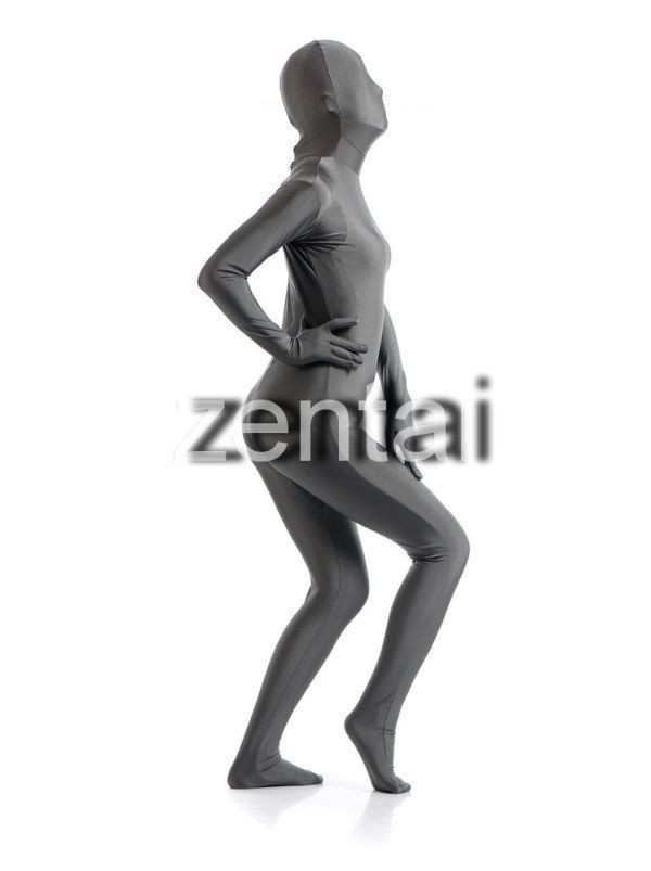 全身タイツ グレー 男性女性兼用 Lサイズ ゼンタイ コスプレ ZENTAI レオタード ボディースーツ 仮装 イベント コスチューム 戦隊_画像7