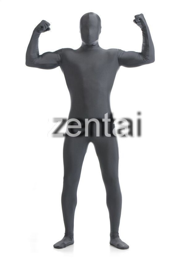 全身タイツ グレー 男性女性兼用 Lサイズ ゼンタイ コスプレ ZENTAI レオタード ボディースーツ 仮装 イベント コスチューム 戦隊_画像1