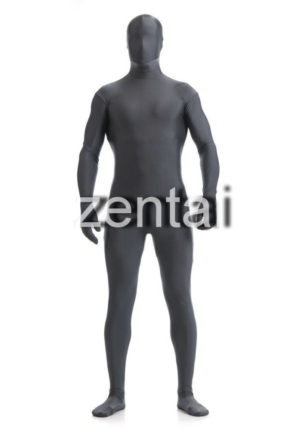 全身タイツ グレー 男性女性兼用 Mサイズ ゼンタイ コスプレ ZENTAI レオタード ボディースーツ 仮装 イベント コスチューム 戦隊_画像2