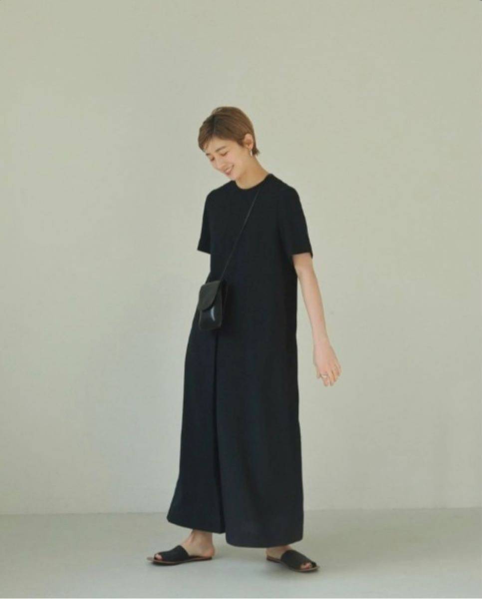 【美品】TODAYFUL(トゥデイフル) Halfsleeve Tuck Dressハーフスリーブタックドレス ブラック 定価¥26,400 サイズ３８