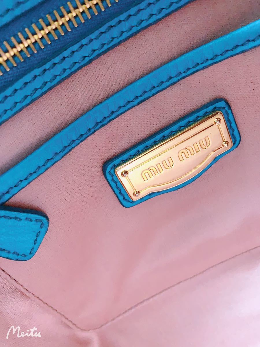 美品 ミュウミュウ MIUMIU 2WAY ハンドショルダーバッグ レザートートバッグ レザートートバッグ