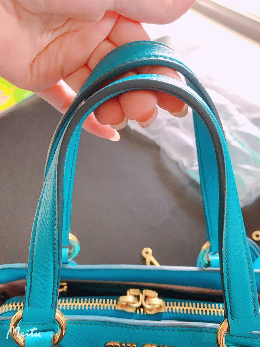 美品 ミュウミュウ MIUMIU 2WAY ハンドショルダーバッグ レザートートバッグ レザートートバッグ