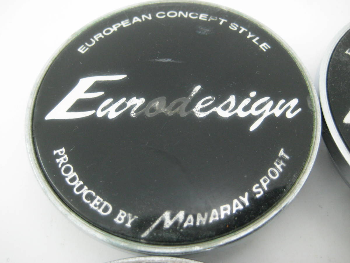 k7936 Eurodesign ユーロデザイン EURO DESIGN アルミホイール用センターキャップ中古4個 MANARY C016_画像2