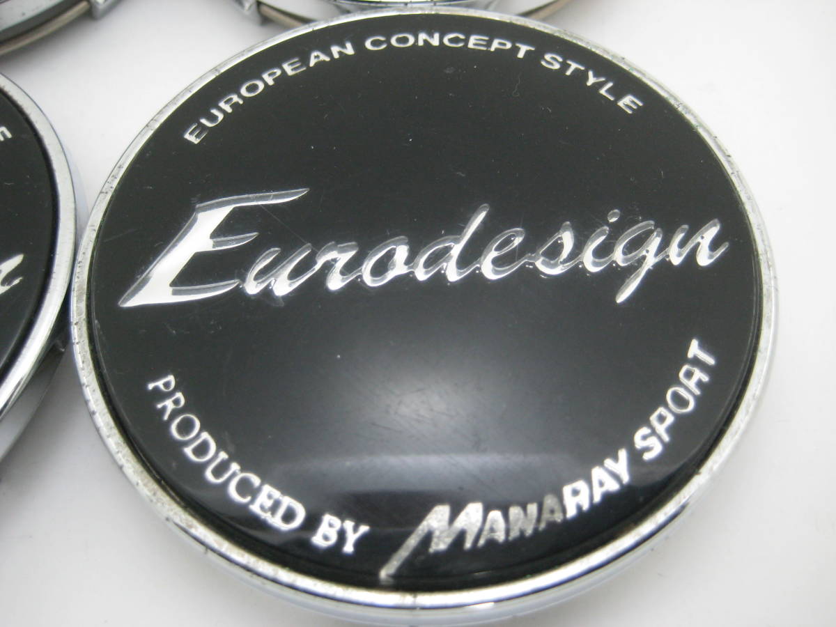 k7937 Eurodesign ユーロデザイン EURO DESIGN アルミホイール用センターキャップ中古4個 MANARAY C017_画像5