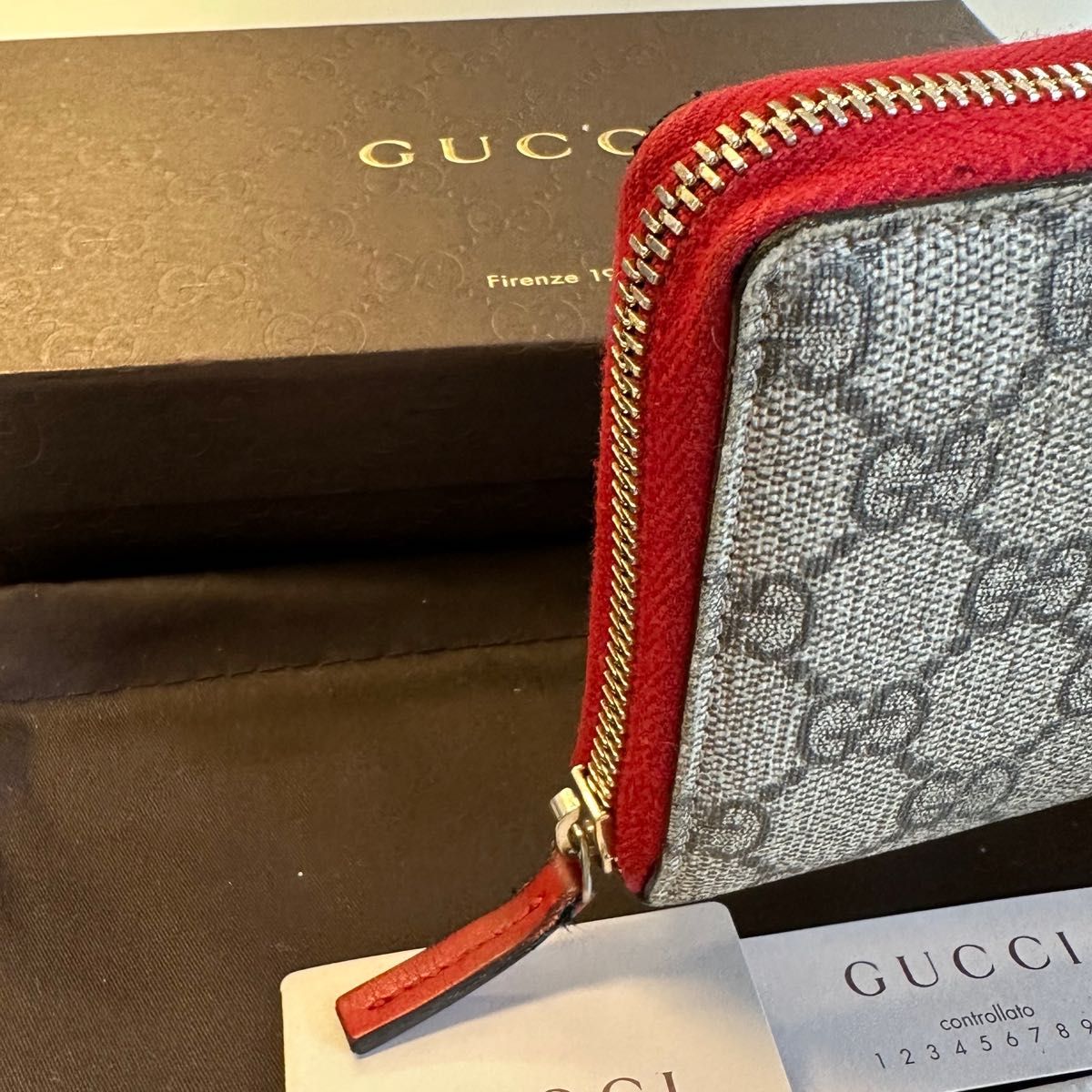 未使用に近い グッチ GUCCI 財布 長財布 GGスプリーム ラウンド