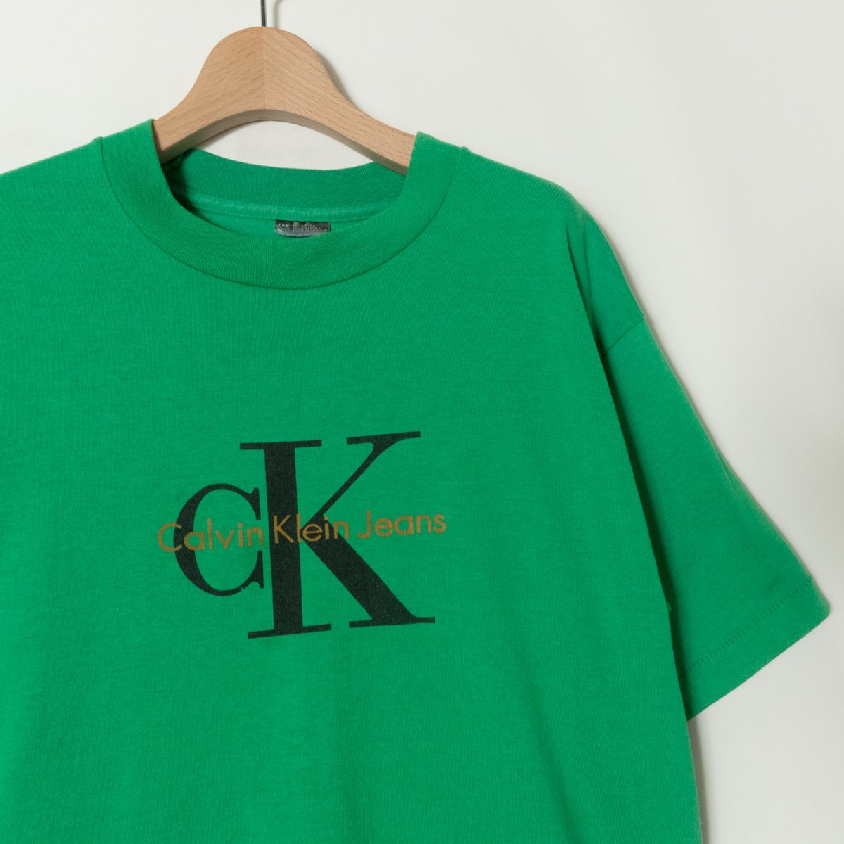 Calvin Klein Jeans カルバン クライン ジーンズ Tシャツ ロゴ トップス カットソー 半袖 Mサイズ 綿 コットン グリーン 緑 カジュアル_画像3