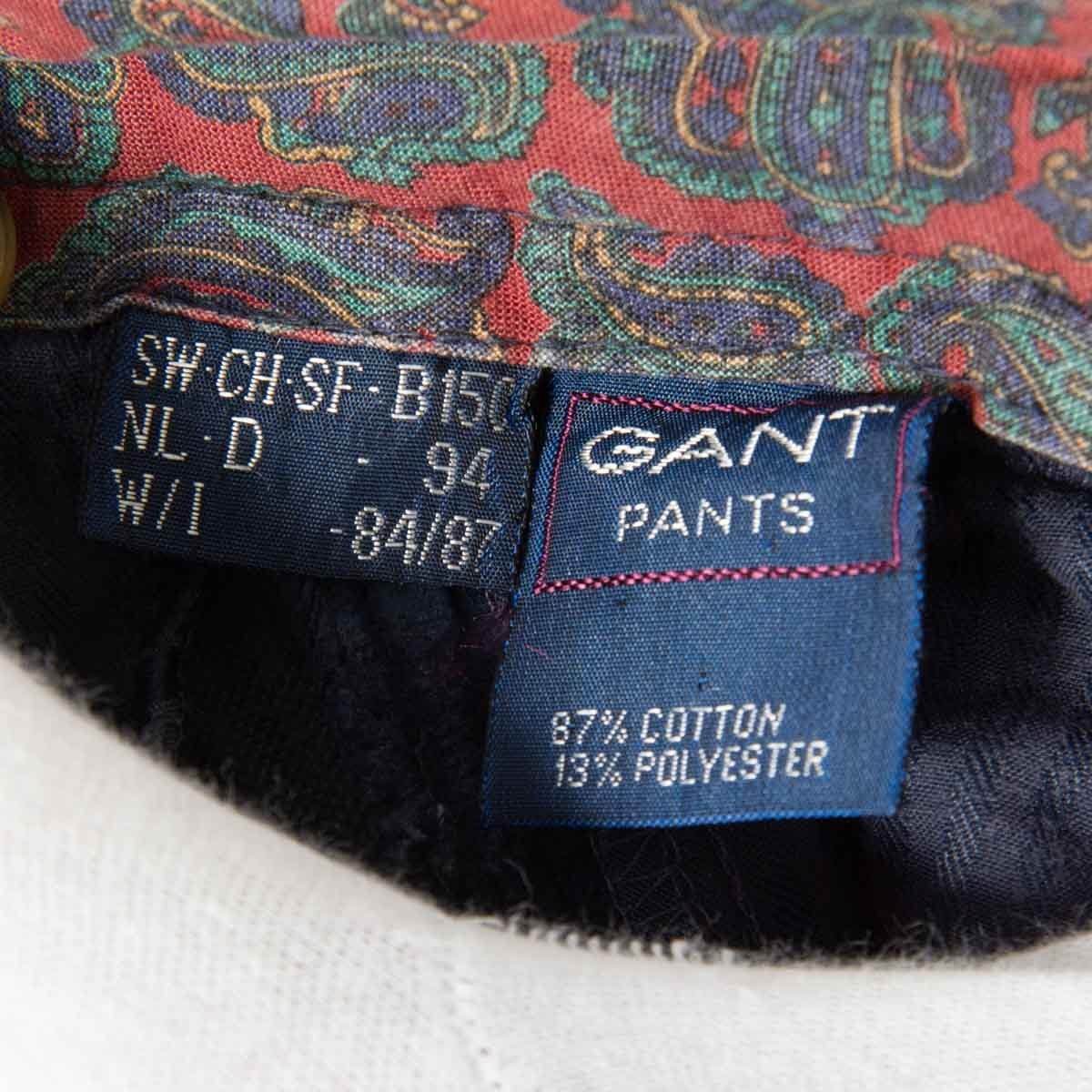 GANT PANTS ガント 太コーデュロイタックパンツ ボトムス 綿ポリエステル カジュアル トラッド 秋冬 ネイビー 紺 ウエスト84 インポート_画像9