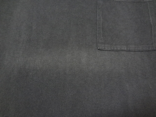 80s~90s чёрный бирка USA America производства Eddie Bauer Eddie * Bauer с карманом короткий рукав футболка черный одноцветный fe-doL размер б/у одежда Vintage 