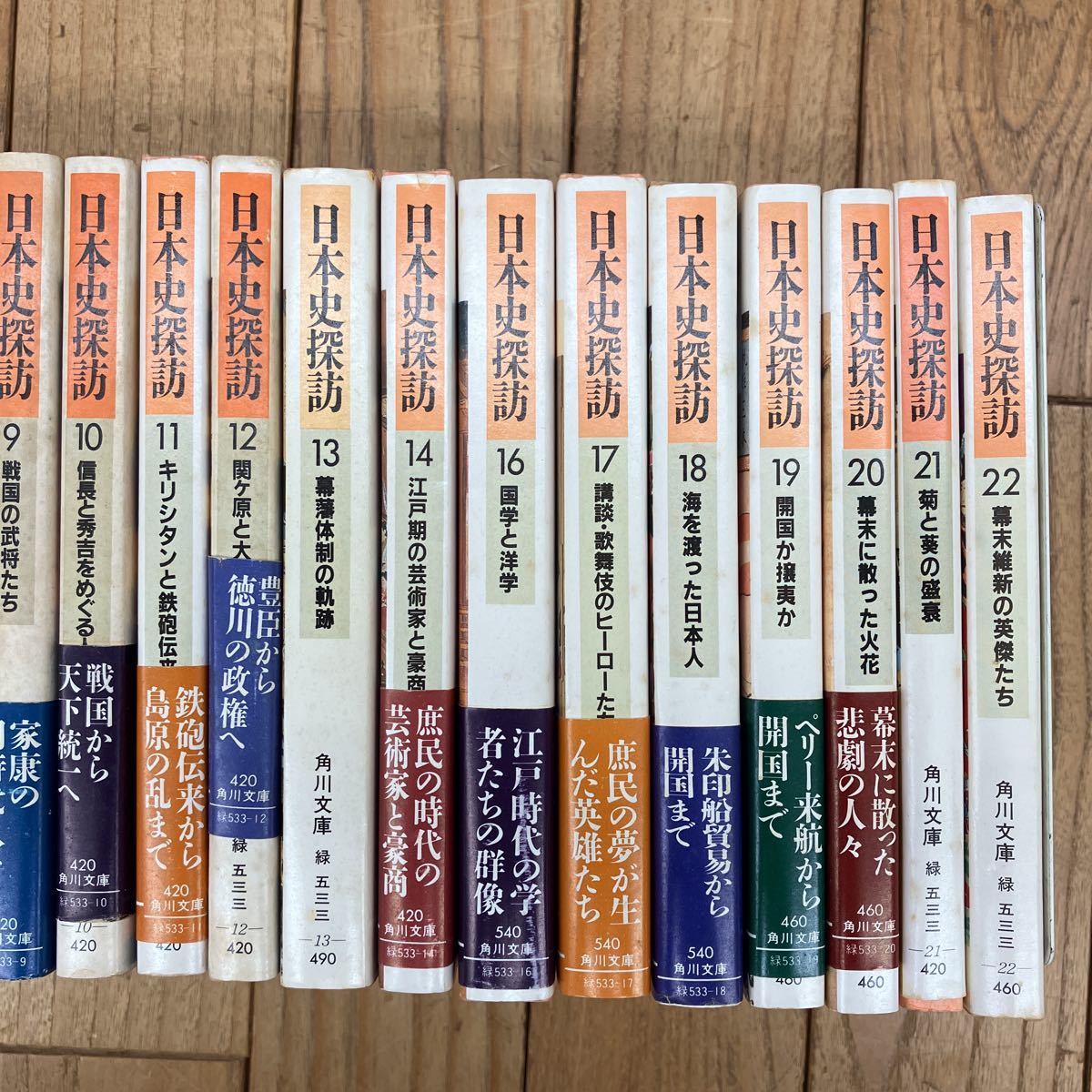 J-ш/ 日本史探訪 不揃い21冊まとめ(15巻欠品) 角川文庫 日本人の原像 古代王国の謎 律令体制と歌びとたち 国学と洋学 海を渡った日本人 他_画像3