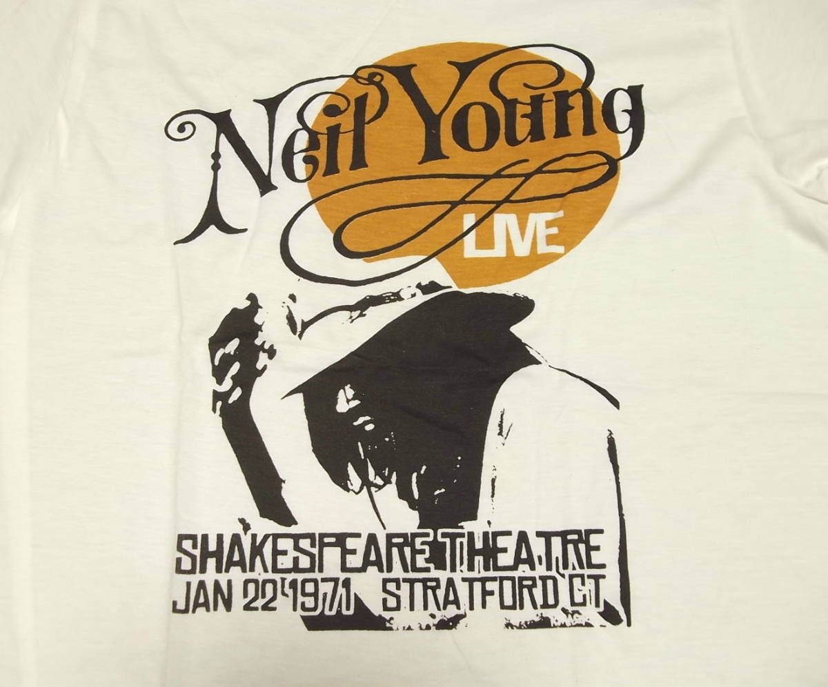 新品 【Neil Young】ニールヤング 1971 Live Vintage Style プリント Tシャツ L // ハーヴェスト ロックTシャツ クレイジーホースの画像2