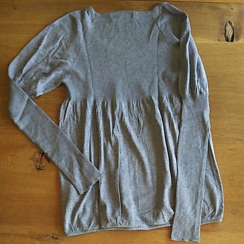 a934 fine quality beautiful goods *ANOTHER EDITION* Another Addition United Arrows silk long sleeve soft tunic cut and sewn gray series 