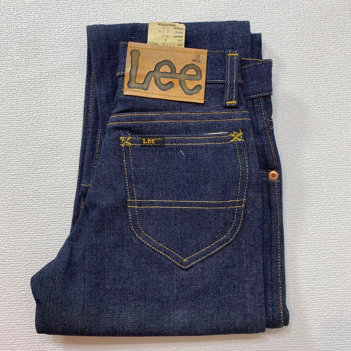 K109 希少 デッドストック アメリカ 製 Lee サイドタグ 111-B-Y デニム パンツ ビンテージ キッズ 8 vintage USA リー ded stock_画像1