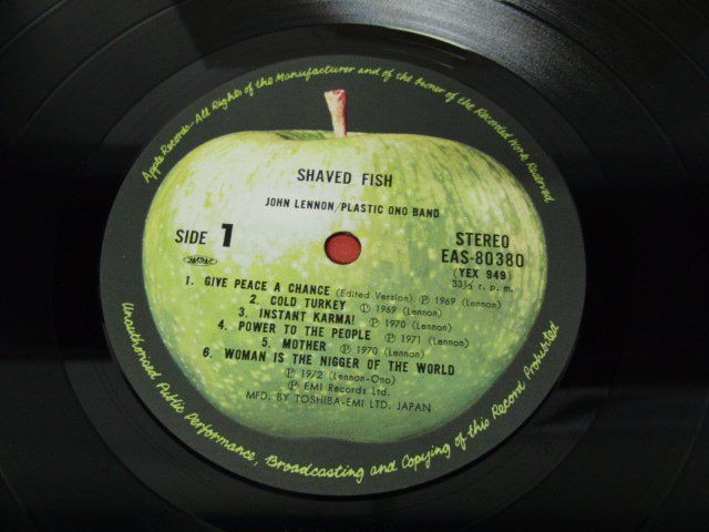LPレコード Lennon Plastic Ono Band/Shaved Fish EAS-80380 東芝EMI株式会社_画像3