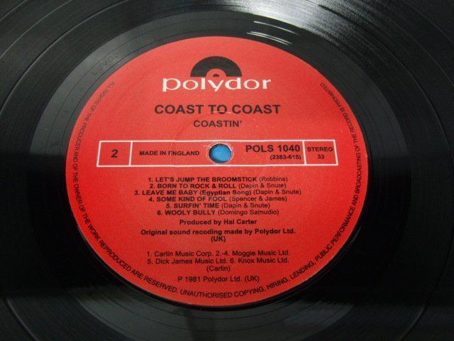 LPレコード COAST TO COAST / COASTIN POLYDOOR POLS 1040※盤面細かいキズ多数あり_画像5