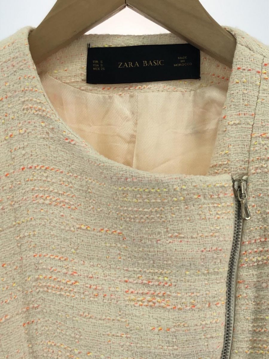 ZARA basic ザラ ベーシック ノーカラー ジャケット sizeEUR S/ベージュ系 ◇■ ☆ dha7 レディース_画像2