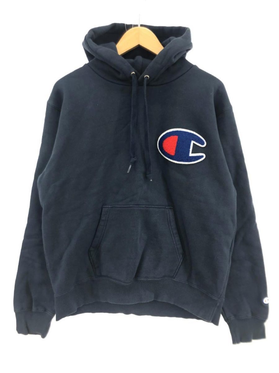 Champion チャンピオン 裏起毛 プルオーバー パーカー sizeL/ブルー系 ◇■ ☆ dhc1 レディース_画像1