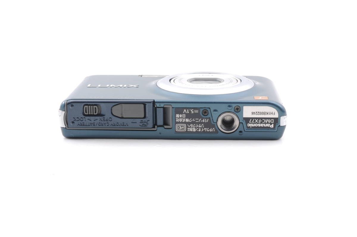 動作品 パナソニック Panasonic LUMIX DMC-FX77 ルミックス 青 ブルー