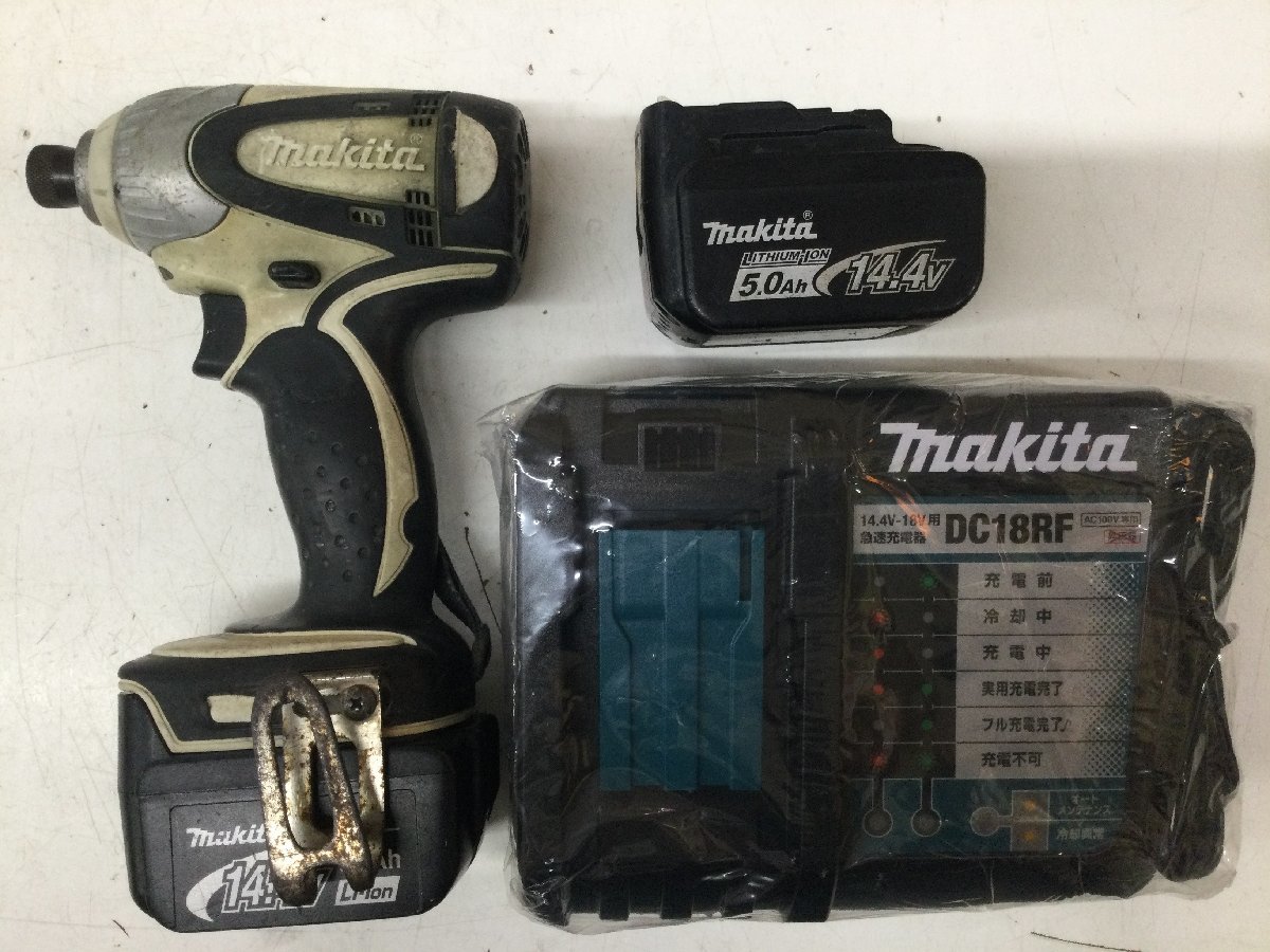 【中古品】makita(マキタ) 14.4v充電式インパクトドライバ+パワーソースキット ケース無し　ITP8JSUTLDU0