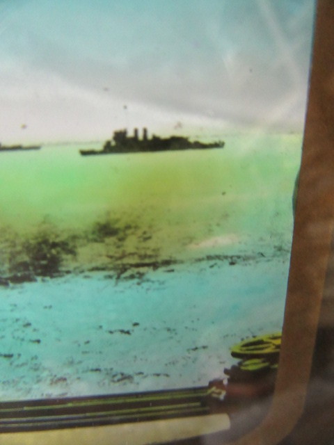  old photograph / glass photograph / glass board / sliding / sea boat battleship? army .?/ Showa era war middle war after / retro rare rare 