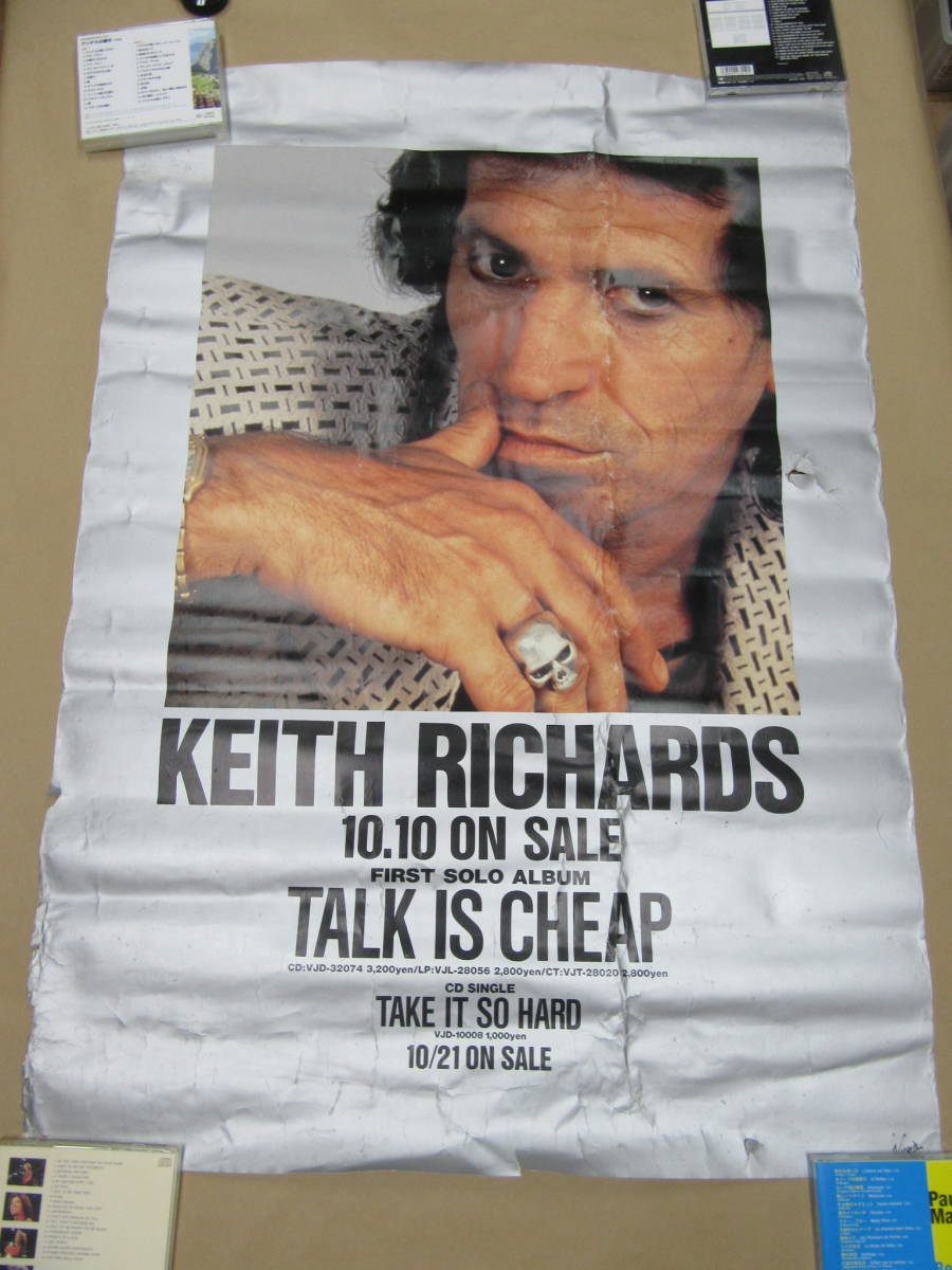 ポスター B1サイズ 告知/キース・リチャーズ Keith Richards（ローリング・ストーンズ）/サイズ＝約102×72.8ｃｍ_画像1