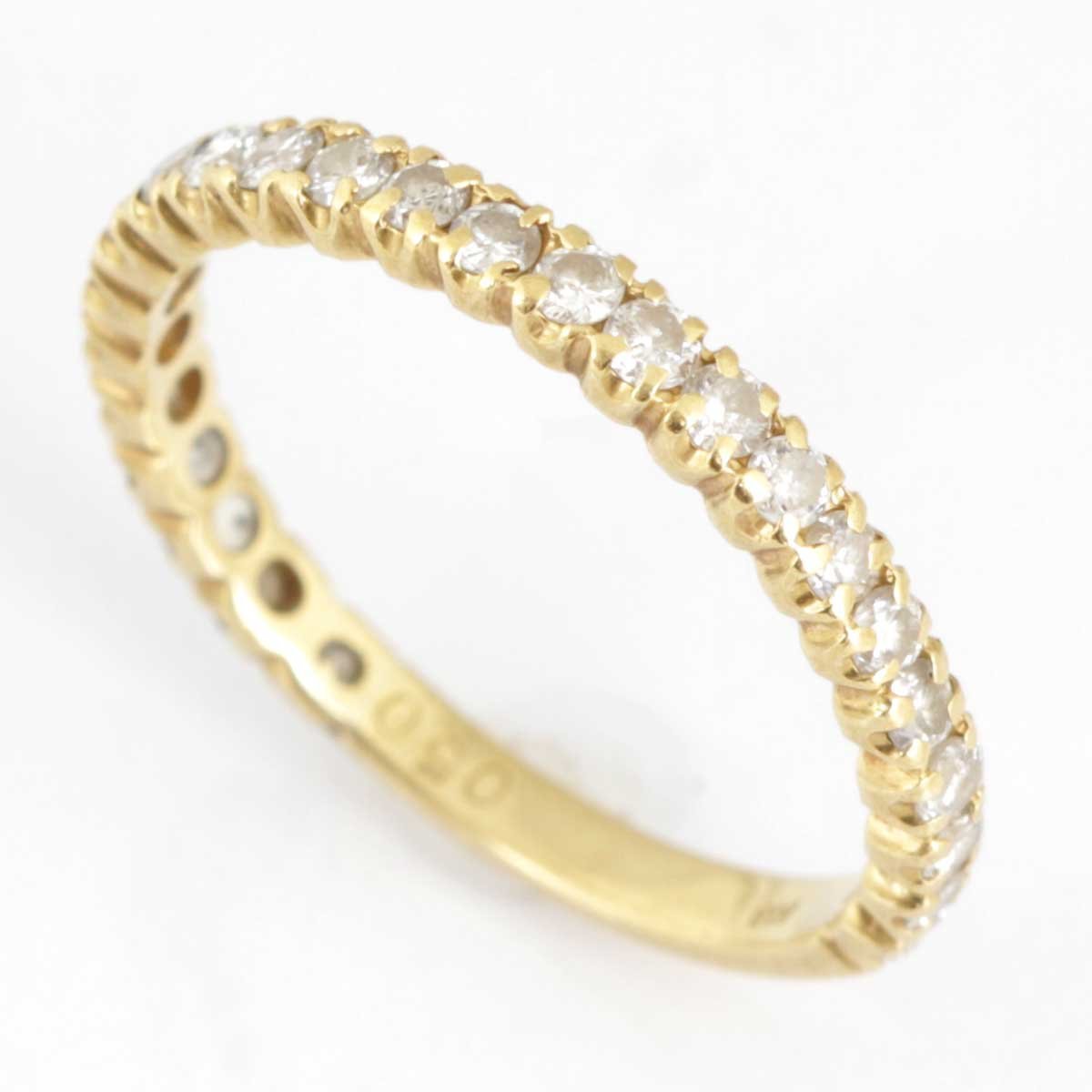 美品『USED』 K18 クォーターエタニティリング リング・指輪 ダイヤモンド 0.50ct 1.3g 8.5号
