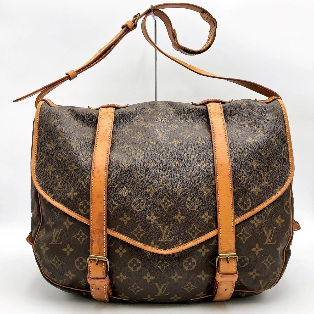 LOUIS VUITTON ルイ・ヴィトン モノグラム ソミュール43(廃盤) M42252 ショルダーバッグ バッグ ブラウン PVC レディース USED 中古_画像1