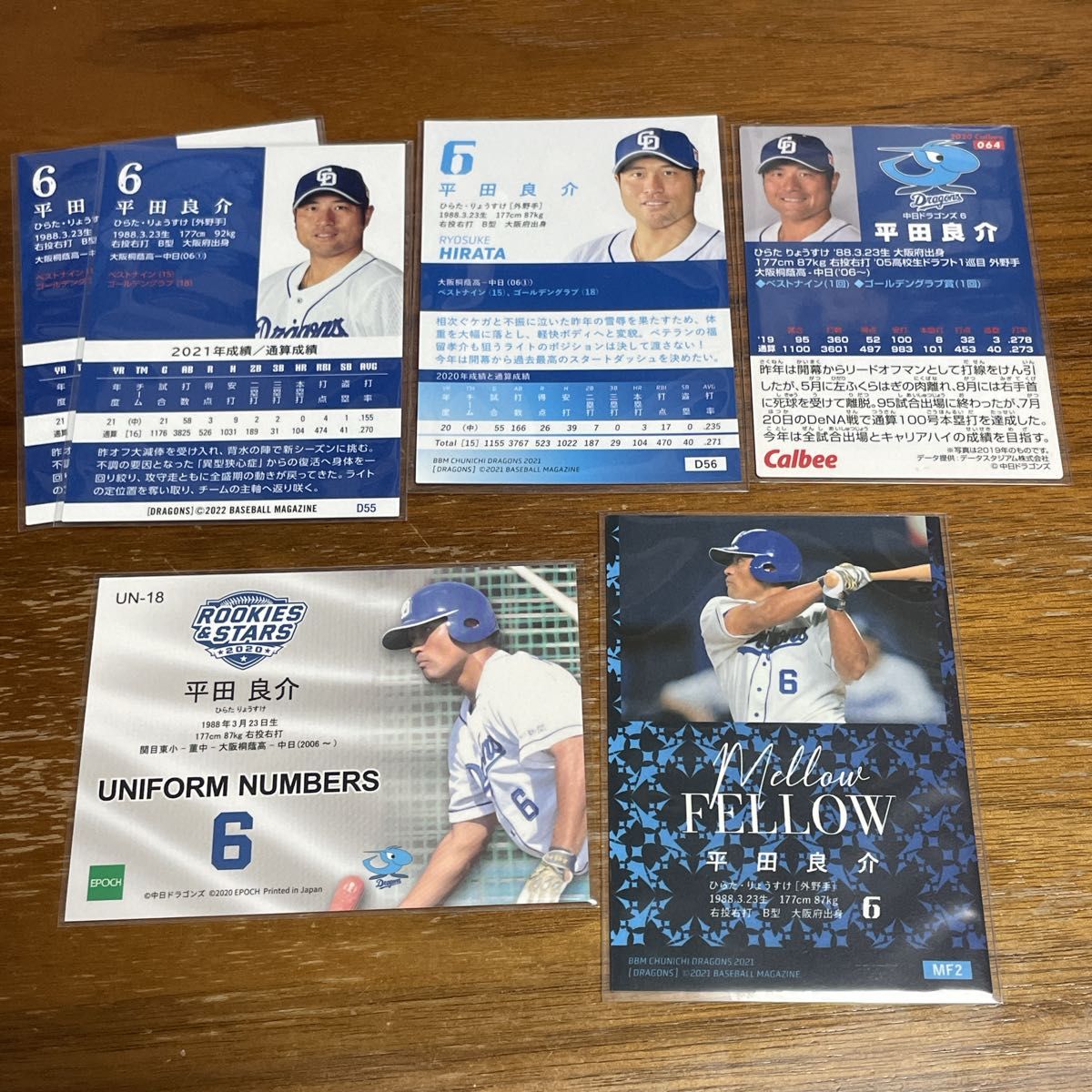 平田良介　BBM   プロ野球チップス　エポック　カードセット　中日ドラゴンズ