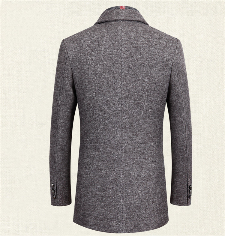 冬新品 ビジネスコート 高級 メンズ ウール混 厚手 テーラードジャケット 上品 柔らかい マフラー付き 取り外し可 二色 グレー 5XL_画像3