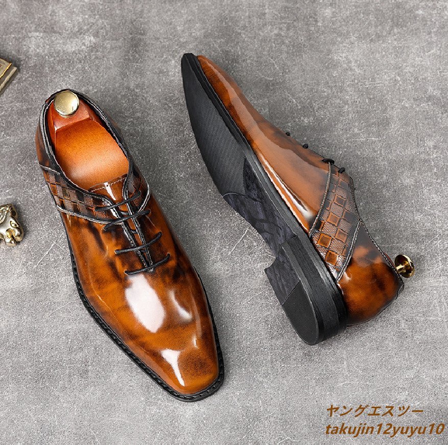 安い購入 最高級□定価9万 26.5cm ブラウン 革靴 紳士靴 牛革 職人手塗
