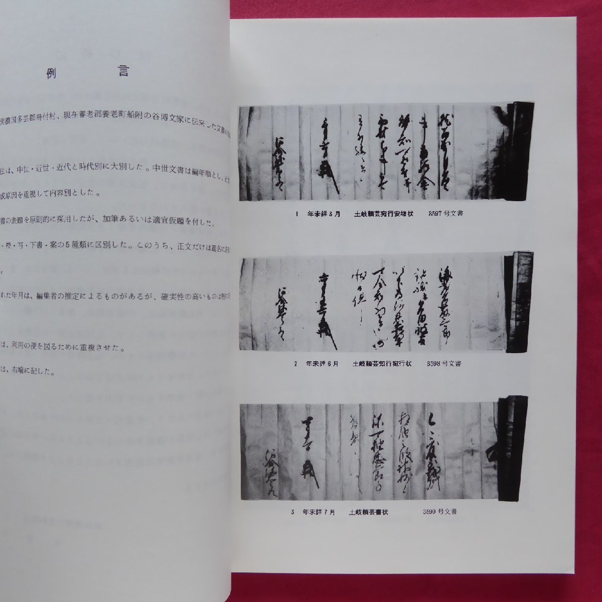 x3【岐阜県所在史料目録 第六集-谷家文書目録/昭和55年・岐阜県歴史資料館】_画像6